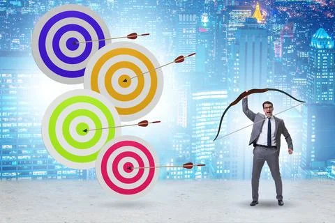Businessman in objective setting concept Photos