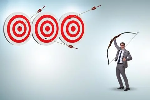 Businessman in objective setting concept Photos