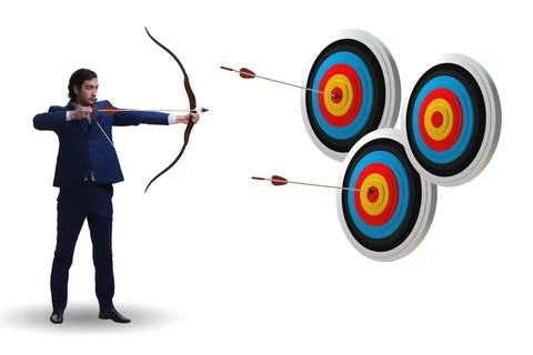 Businessman in objective setting concept Photos