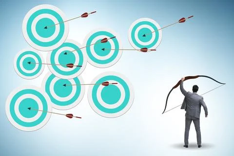 Businessman in objective setting concept Photos