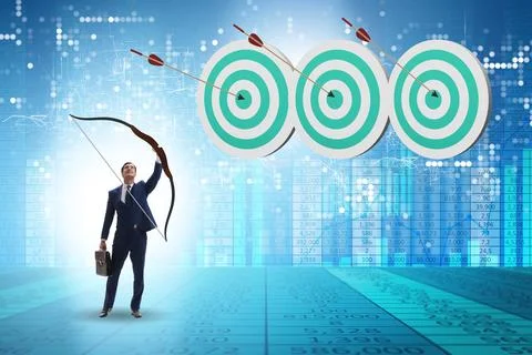 Businessman in objective setting concept Photos