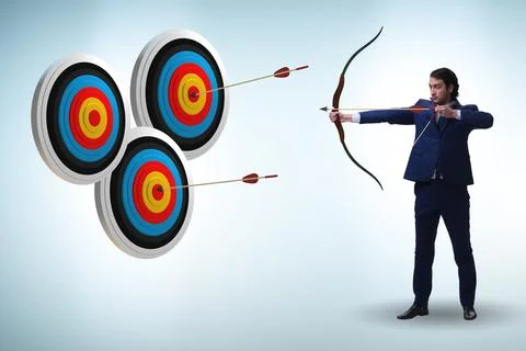 Businessman in objective setting concept Photos