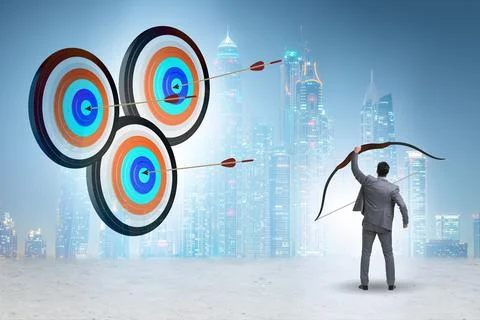 Businessman in objective setting concept Photos