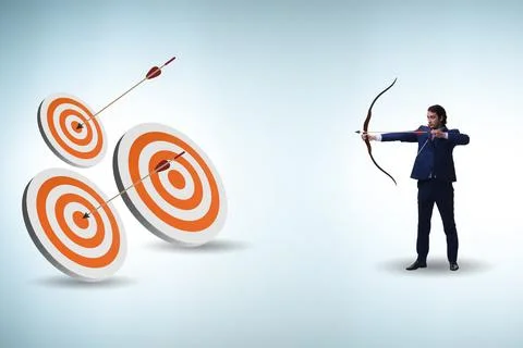 Businessman in objective setting concept Photos