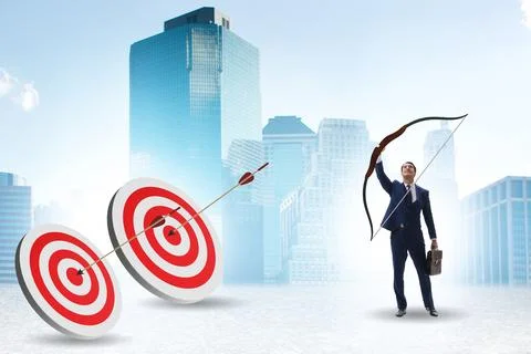 Businessman in objective setting concept Photos