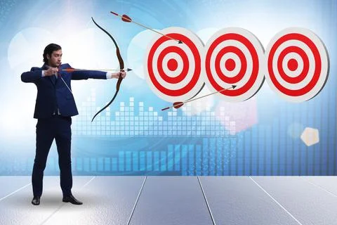 Businessman in objective setting concept Photos