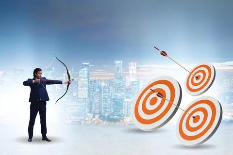 Businessman in objective setting concept Photos