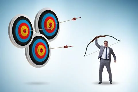 Businessman in objective setting concept Photos