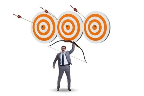 Businessman in objective setting concept Photos