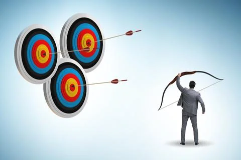 Businessman in objective setting concept Photos