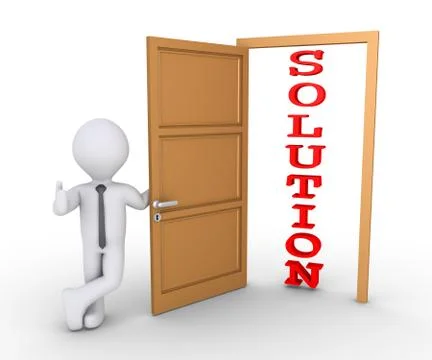 Businessman offering solution through door Stock Illustration