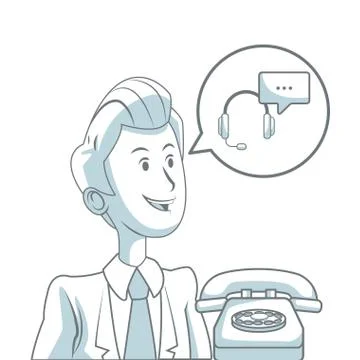 Businessman with office elements イラスト素材
