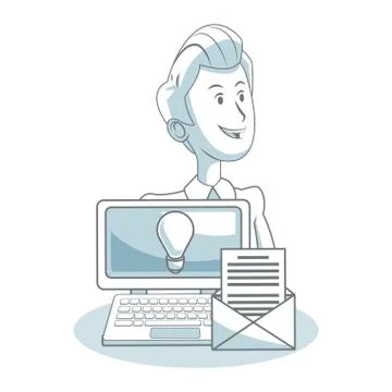 Businessman with office elements イラスト素材