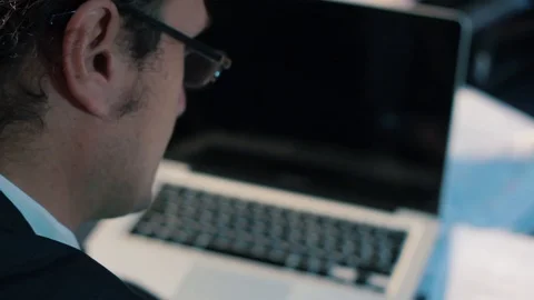 Businessman in the office working with documents Stock Footage 87883728