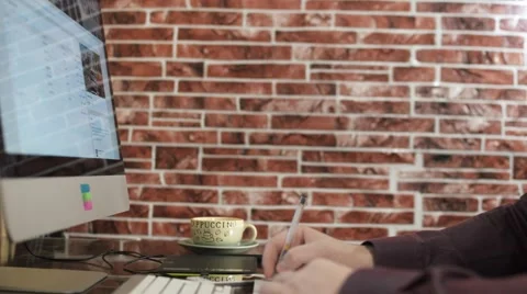 Businessman in the Office Working on a Project Stock Footage 58609633