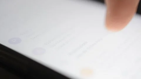Businessman open google mail app on phone. iphone mail communication. Stock-Footage 297843806