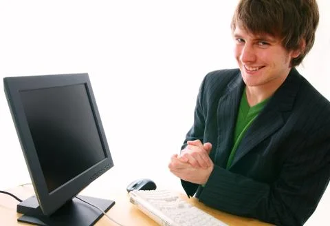 Businessman operator Foto stock