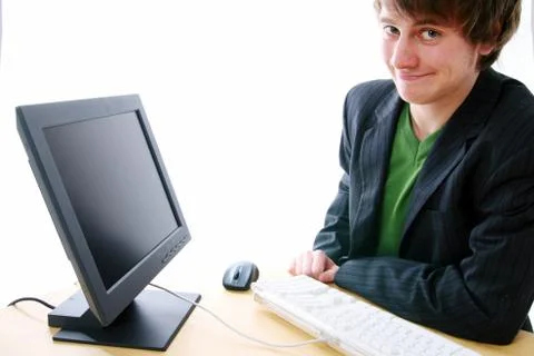 Businessman operator Stock Photos