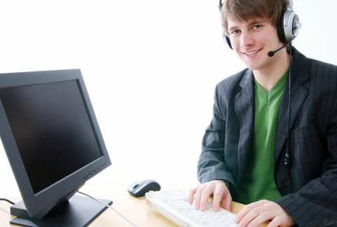 Businessman operator Stock Photos