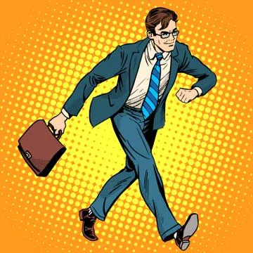 Businessman optimist goes to work Stock Illustration