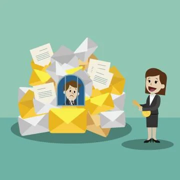 Businessman or manager finding himself going to be busy and colleague helps him Stock Illustration