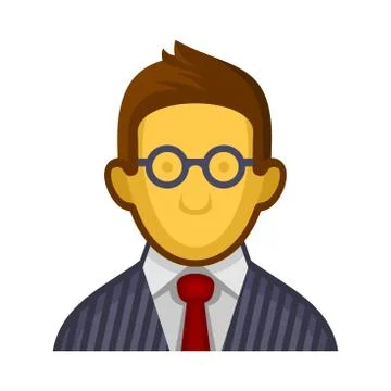 Businessman or Programmer Avatar Profile Userpic on White Background. Vector Stock-Illustration