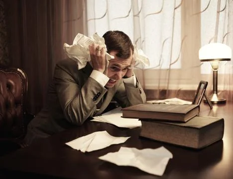 Businessman in panic Stock Photos