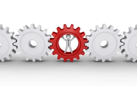Businessman is part of machine Stock Illustration