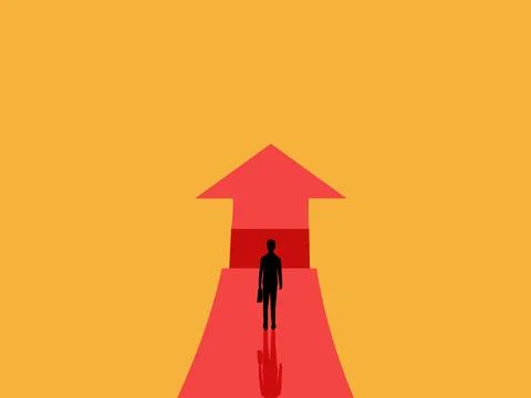 Businessman is on a path with obstacles Stock Illustration