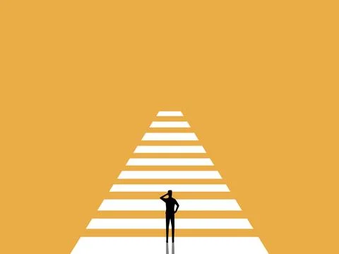 Businessman on a path with obstacles. Stock Illustration