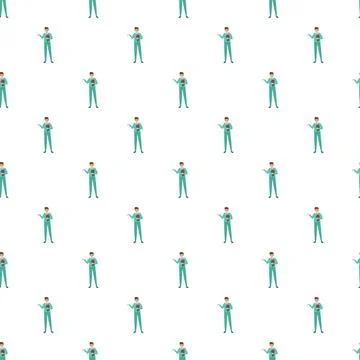 Businessman pattern presenting copy space in a turquoise suit Illustrazione stock