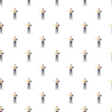 Businessman pattern presenting copy space seamless background Stock-Illustration