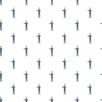 Businessman pattern presenting pointing explaining seamless background Stock Illustration