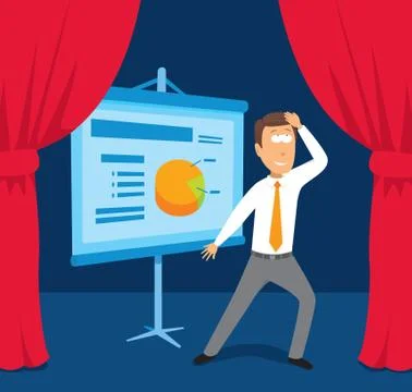 Businessman performing presentation Stock Illustration