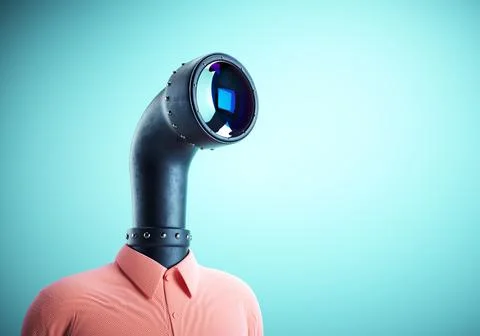 Businessman with a periscope instead of head. Stock Illustration