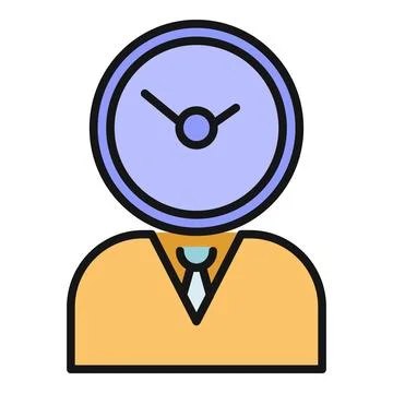 Businessman person with a clock head icon illustration Stock Illustration