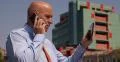 Businessman Phone Talking Accessing App Tablet Outdoor Office Building Facade 4k or 4k+ Resolution