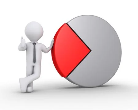 Businessman is with pie chart Stock Illustration
