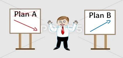 Businessman - plan a and plan b Stock Illustration