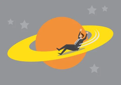 Businessman Playground in Outer Space Stock Illustration