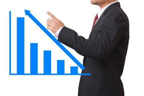 Businessman point exponential graph Stock Photos