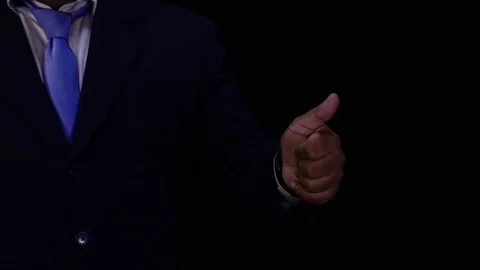 Businessman Point Thumbs Up Stock Footage 128163592