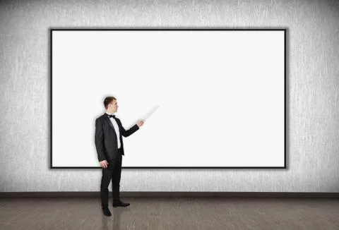 Businessman with a pointer Foto stock