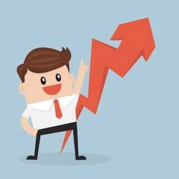 Businessman pointing up the arrow. vector Stock Illustration