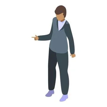 Businessman pointing aside while explaining something Stock Illustration