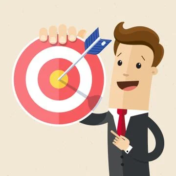 Businessman pointing to the big target. vector illustration イラスト素材