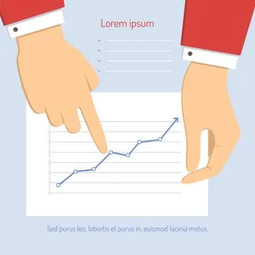 Businessman pointing to chart Stock Illustration
