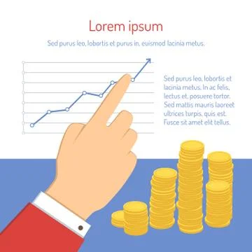 Businessman pointing to chart Illustrazione stock