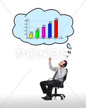 Businessman pointing to chart Stock Photos