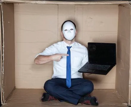 Businessman pointing on computer Stock Photos